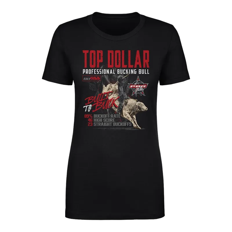 Ladies PBR Top Dollar Built to Buck T-Shirt - Black made by PBR