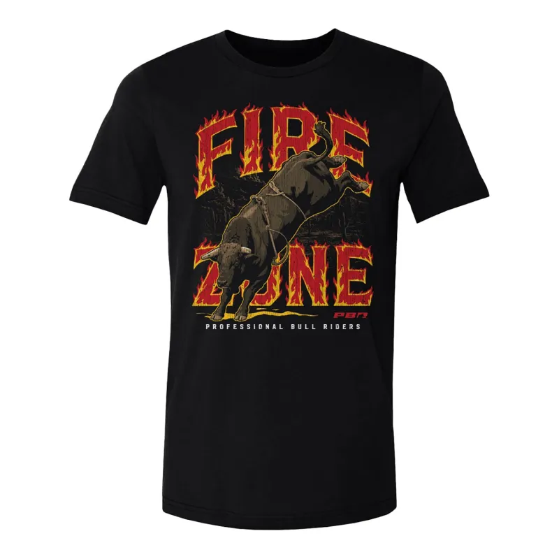 PBR Fire Zone Bucking Bull T-Shirt - Black made by 500 Level