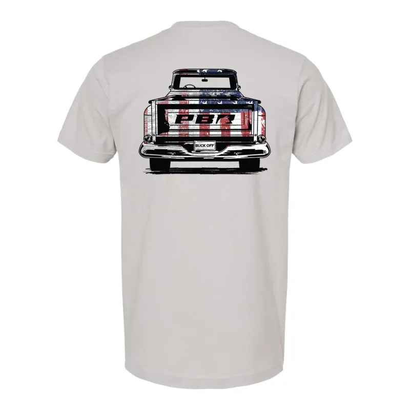 PBR Patriotic Vintage Truck T-Shirt - Silver made by PBR