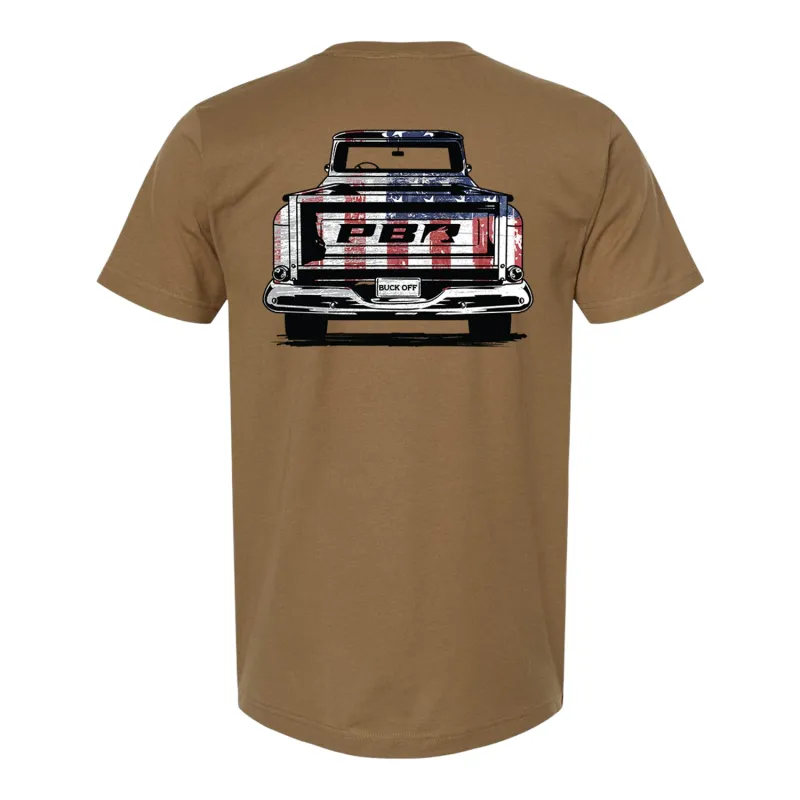 PBR Patriotic Vintage Truck T-Shirt - Desert Brown made by PBR