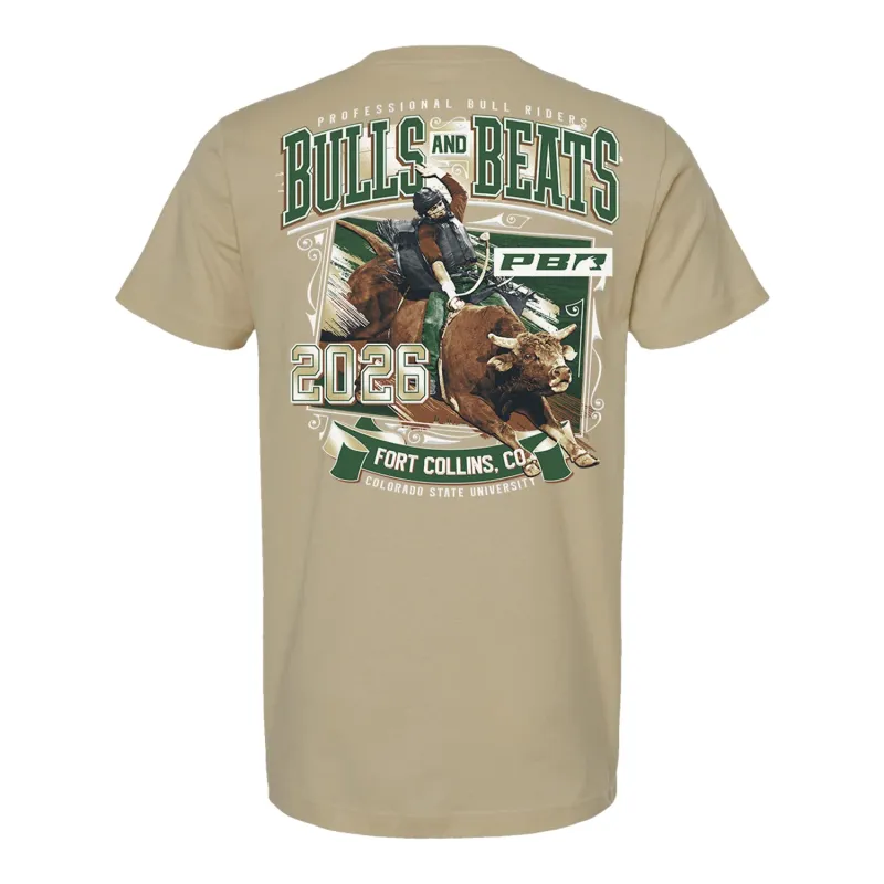 PBR CSU Bulls & Beats Event T-Shirt - Sand made by PBR