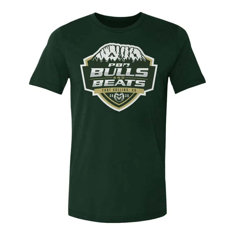 CSU x PBR 2026 Bulls & Beats Event Logo T-Shirt - Green made by 500 Level