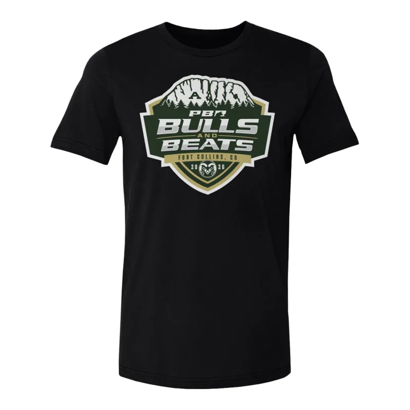 CSU x PBR 2026 Bulls & Beats Event Logo T-Shirt - Black made by 500 Level