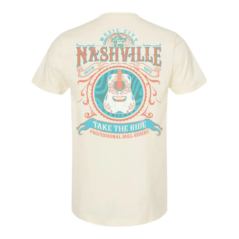 PBR Teams Nashville Take The Ride Guitar T-Shirt - Natural made by PBR