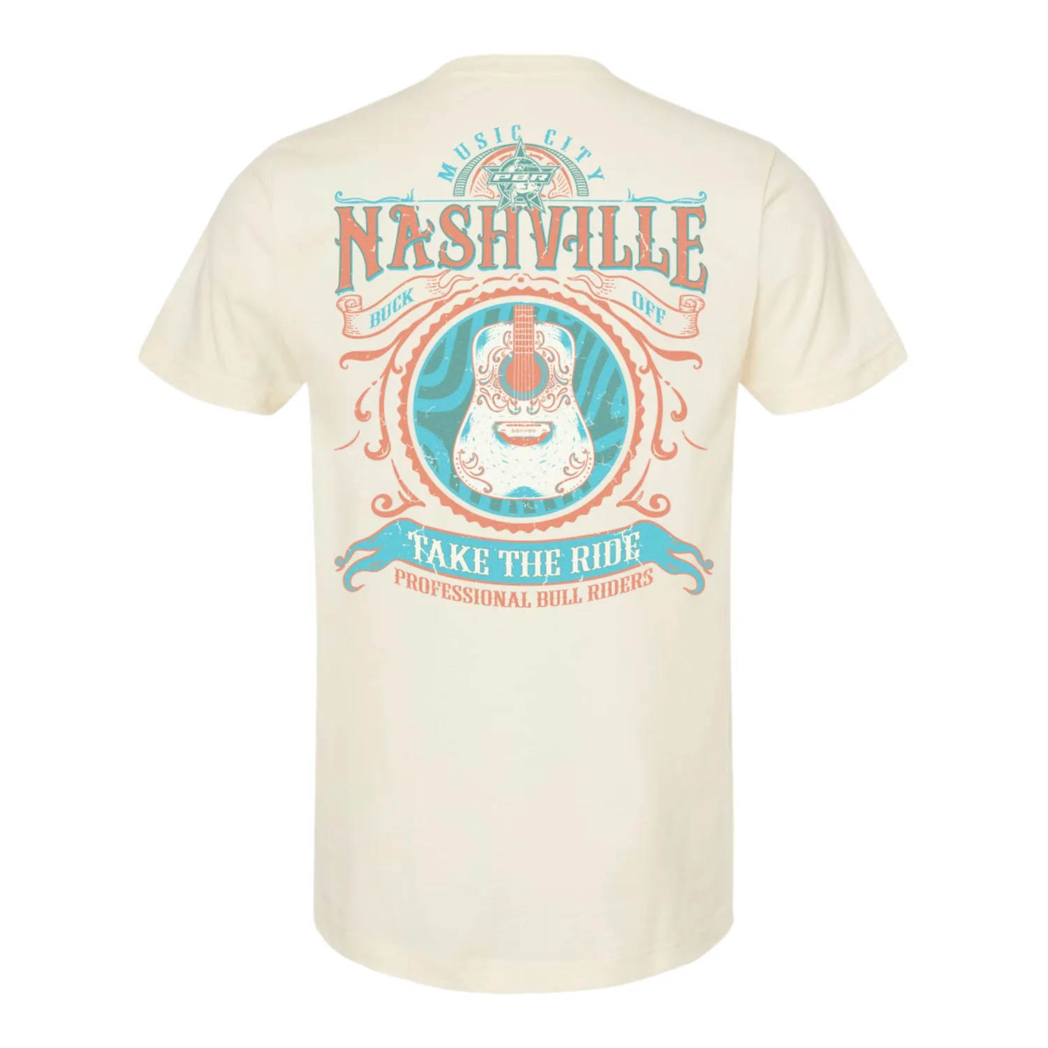 PBR Teams Nashville Take The Ride Guitar T-Shirt - Natural sold by PBR