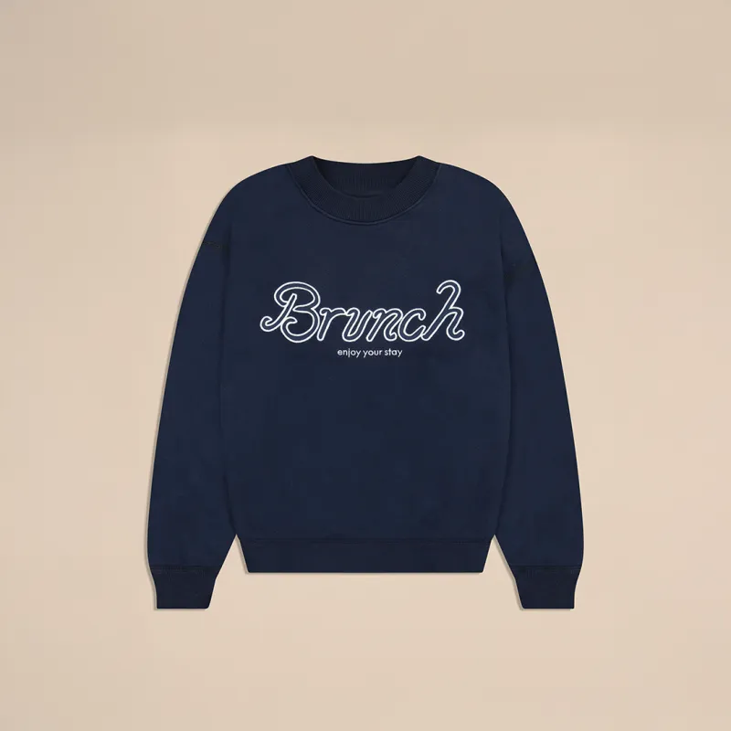 Varsity Crewneck - Navy - French Terry sold by Brunch