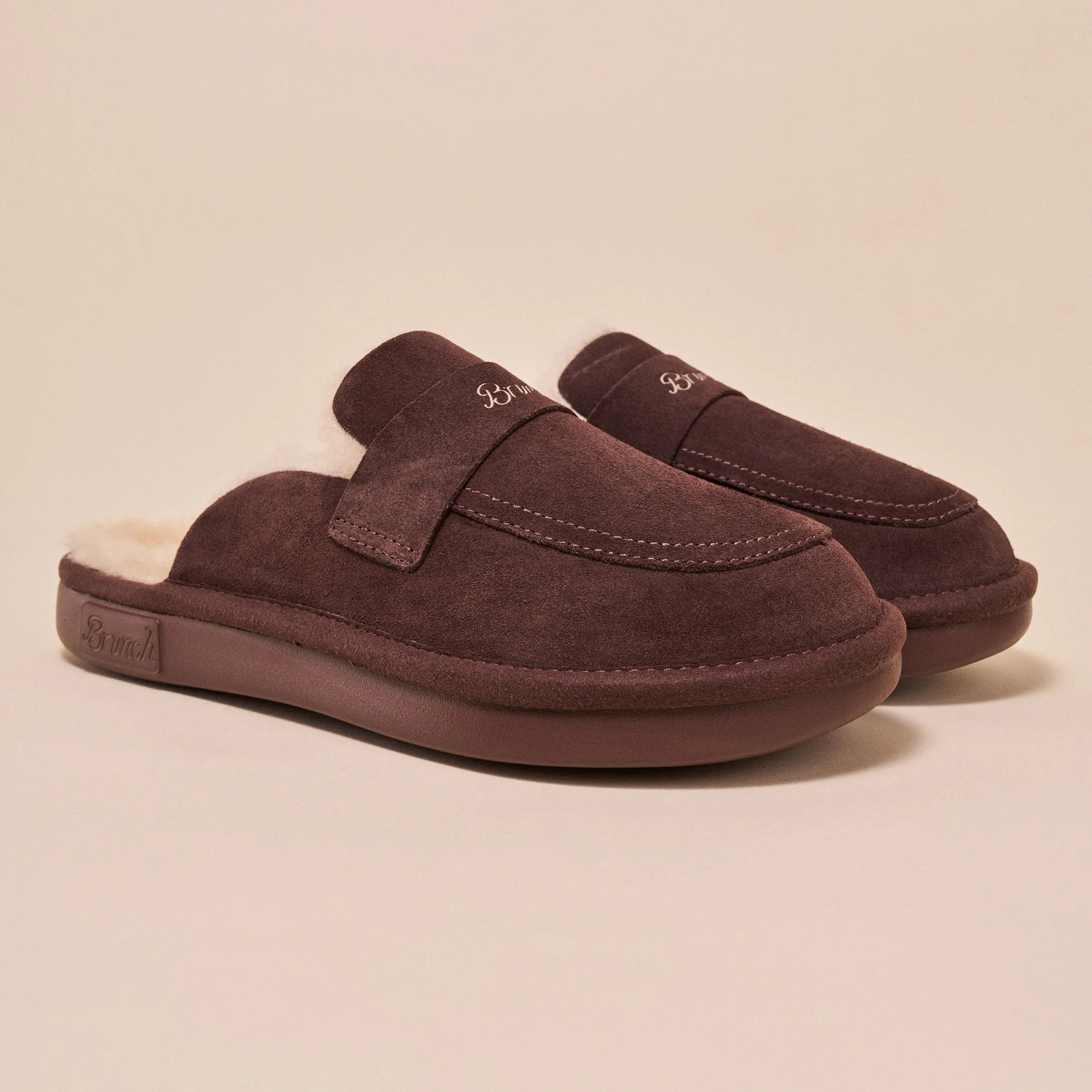 Loafer Shearling - Espresso Brown - Suede sold by Brunch