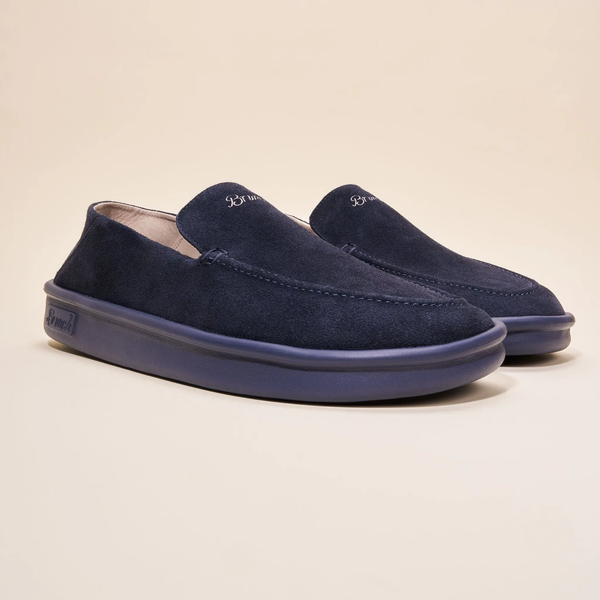 Collapsible Loafer - Navy - Suede sold by Brunch