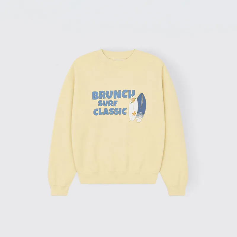 Summer Crewneck - Pale Yellow - French Terry made by Brunch
