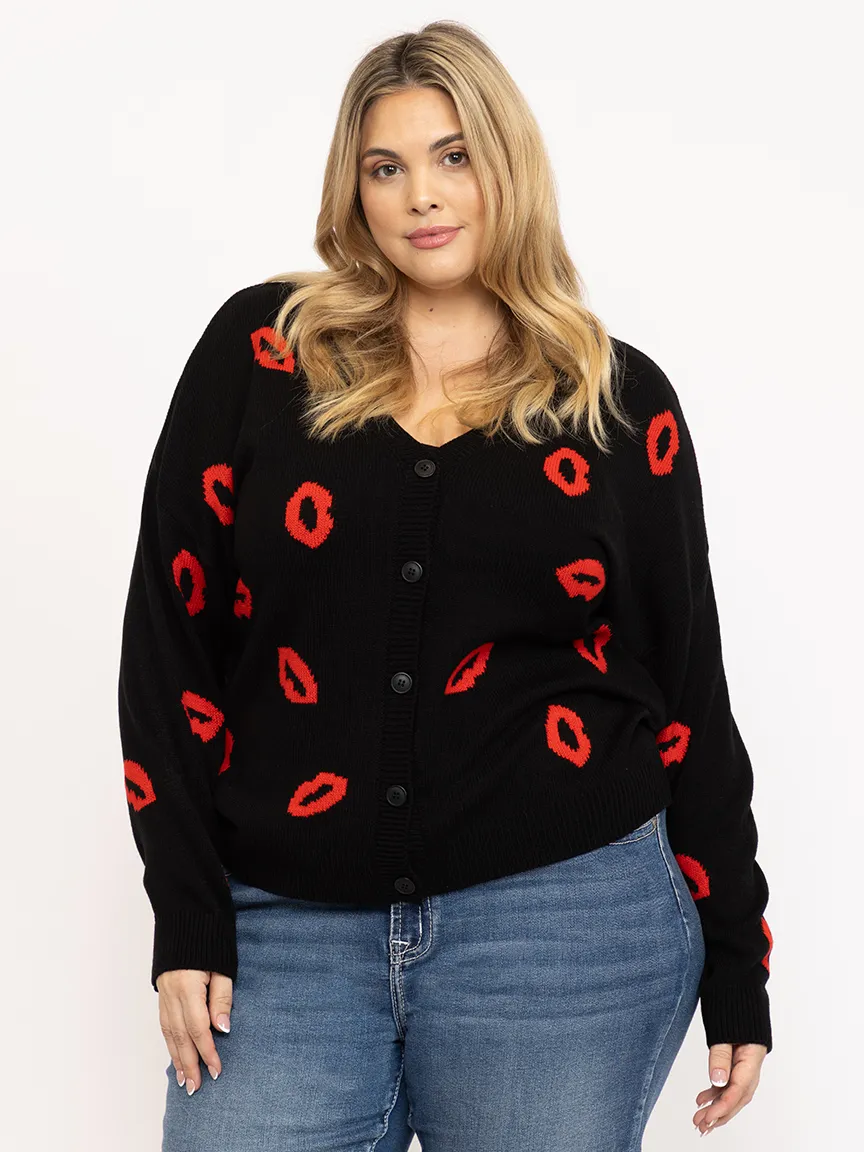 Women's Lip Button Front Cardigan sold by Warehouse One
