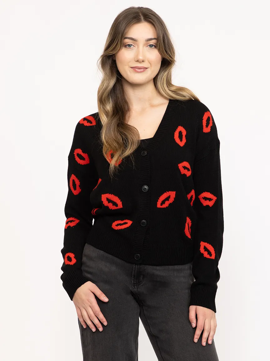 Women's Lip Button Front Cardigan sold by Warehouse One product image thumbnail 2