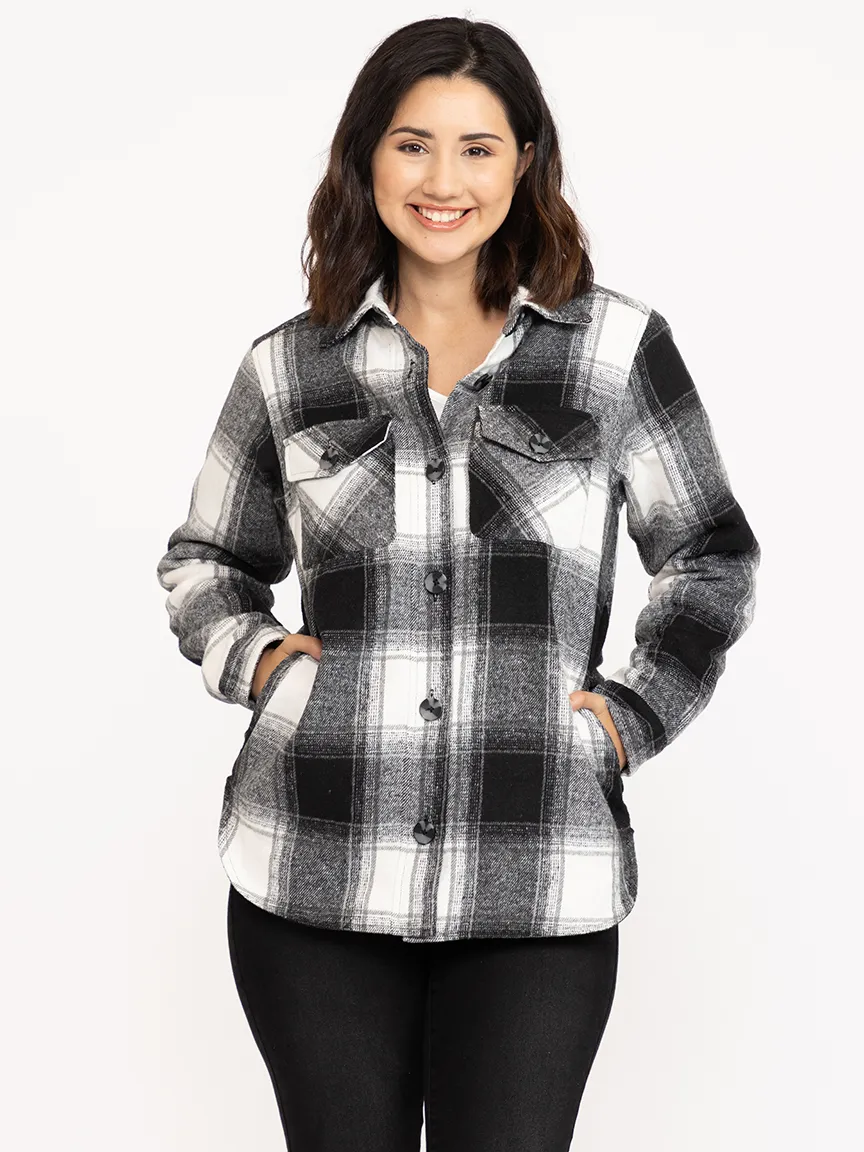 Women's Plaid Shacket With Fur Lining sold by Warehouse One product image thumbnail 2