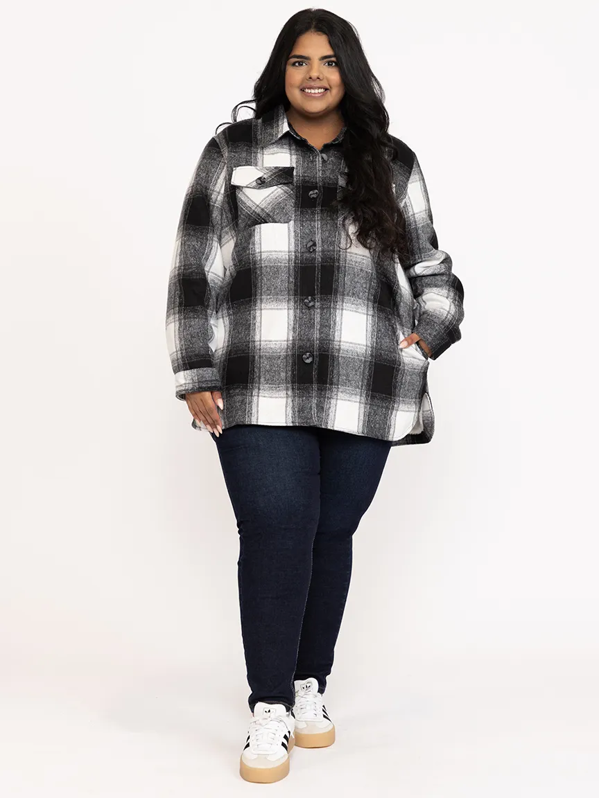 Women's Plaid Shacket With Fur Lining sold by Warehouse One product image thumbnail 3