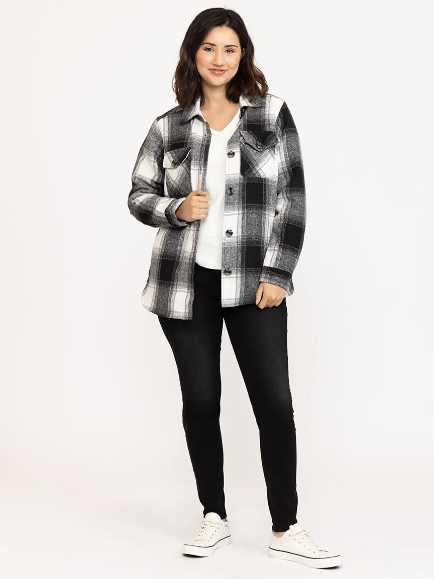 Women's Plaid Shacket With Fur Lining sold by Warehouse One product image thumbnail 4