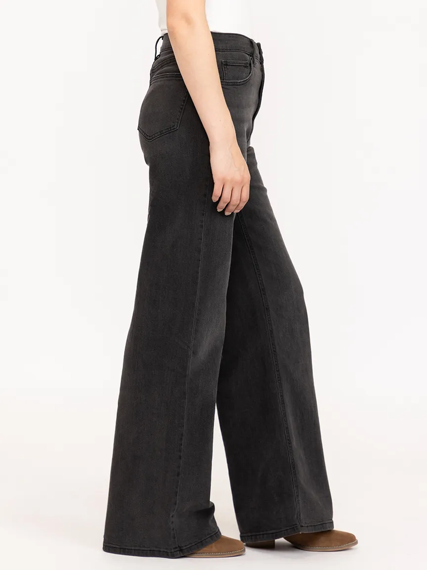 Women's High Rise Black Wide Leg Jeans sold by Warehouse One product image thumbnail 3