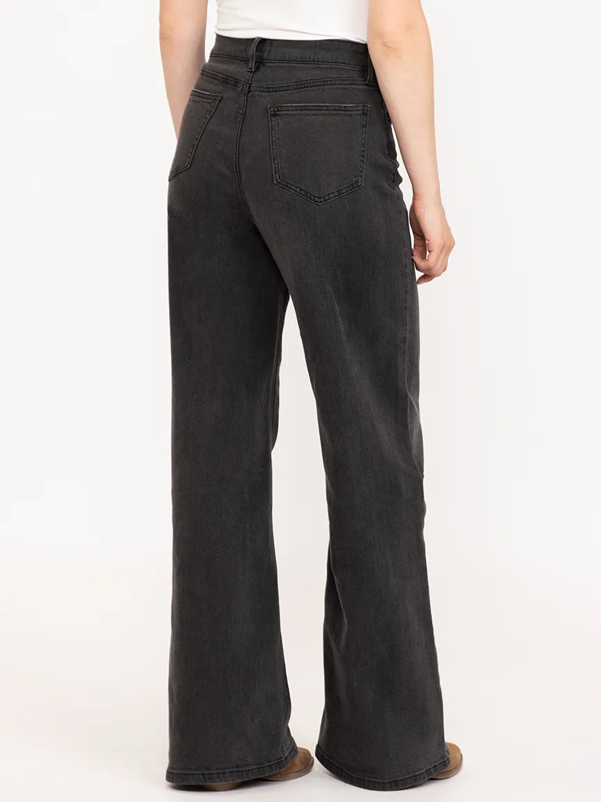 Women's High Rise Black Wide Leg Jeans sold by Warehouse One product image thumbnail 4