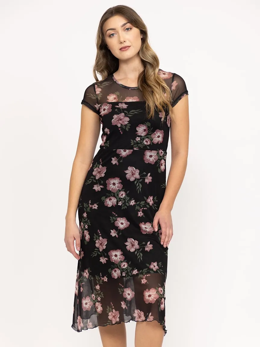 Women's Mesh Floral Midi Dress sold by Warehouse One product image thumbnail 2