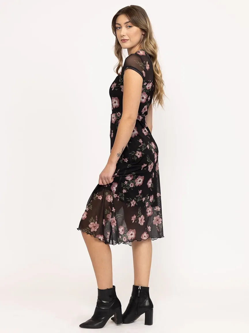 Women's Mesh Floral Midi Dress sold by Warehouse One product image thumbnail 4