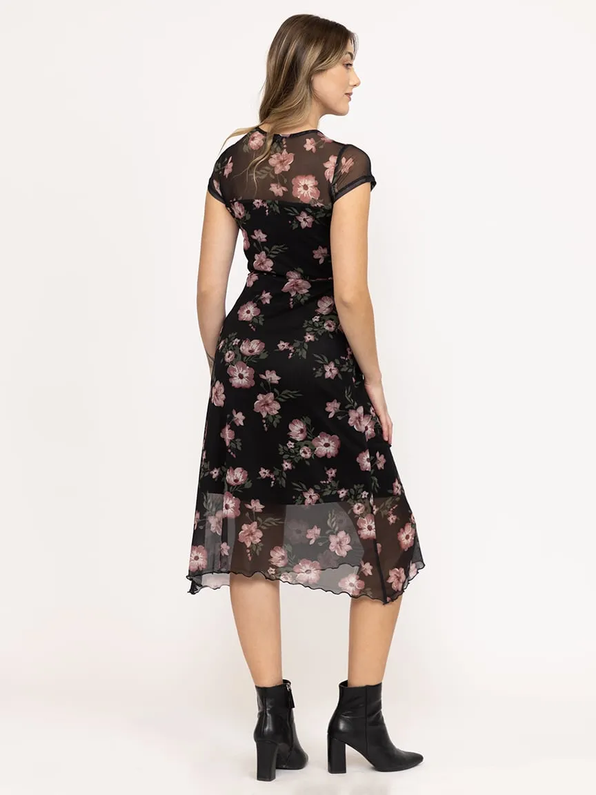 Women's Mesh Floral Midi Dress sold by Warehouse One product image thumbnail 5