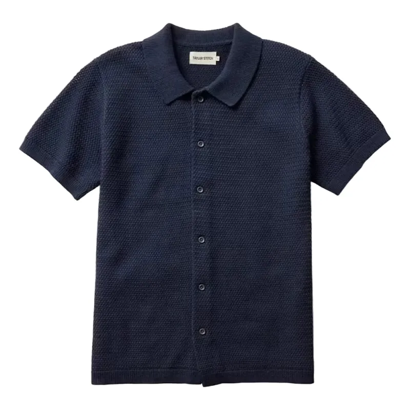 The Button Down Polo | Dark Navy Crochet made by Taylor Stitch