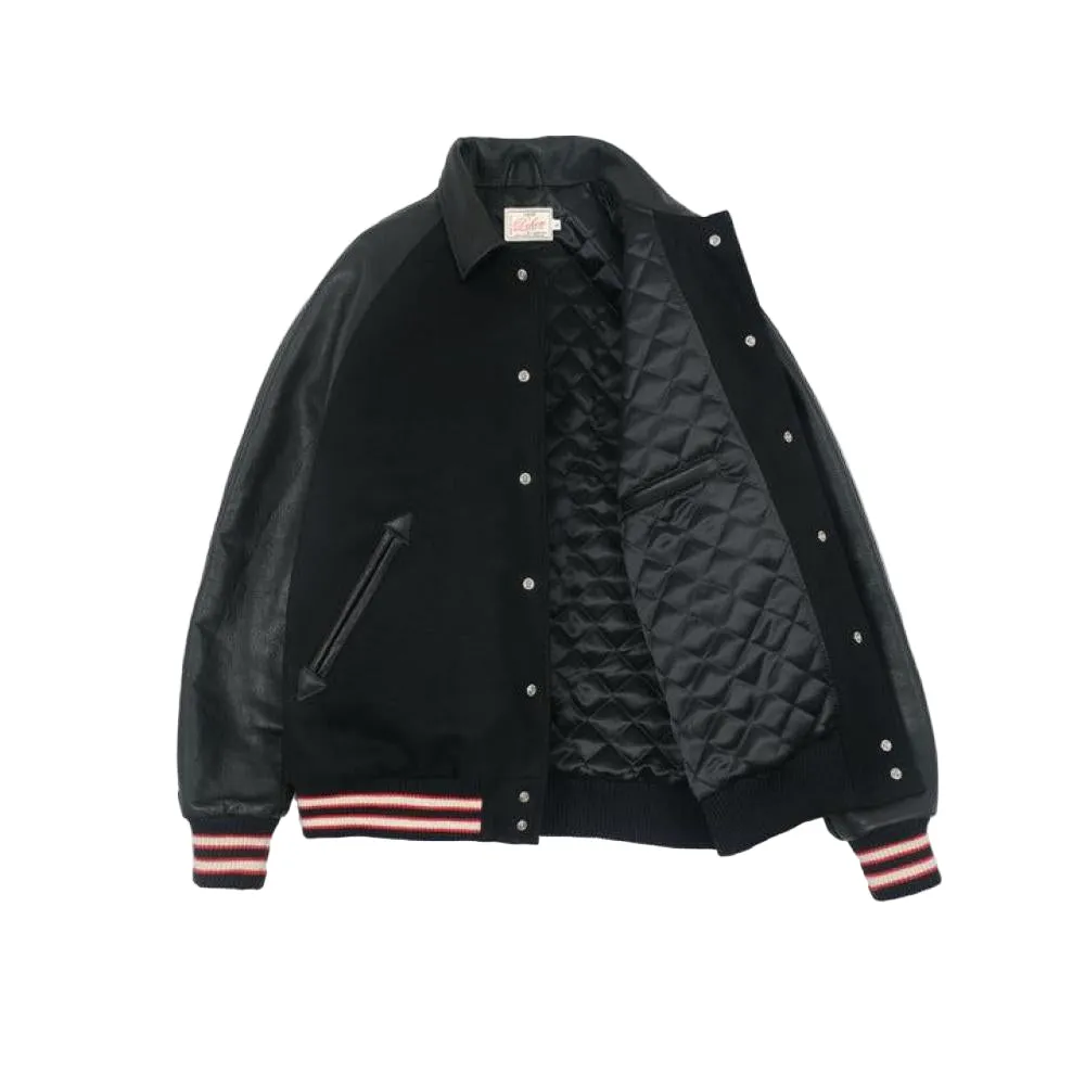 Varsity Jacket | Black Wool/Leather sold by Fontenelle Supply Co. product image thumbnail 2