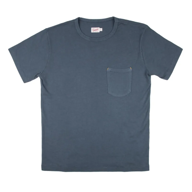 9oz Pocket T-Shirt | Faded Blue made by Freenote Cloth