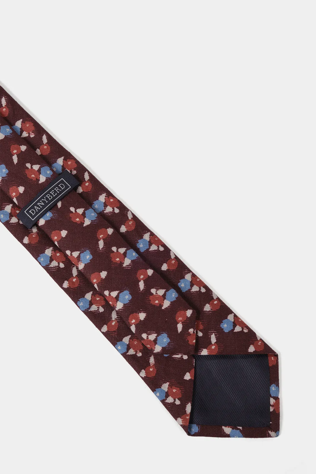 Cravate 100 % soie - Bordeaux à fleurs sold by Danyberd product image thumbnail 3