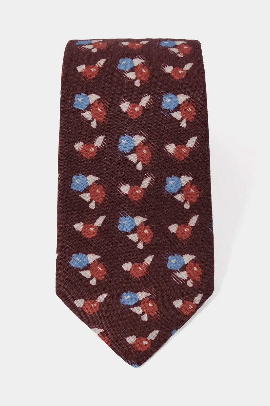 Cravate 100 % soie - Bordeaux à fleurs sold by Danyberd product image thumbnail 2