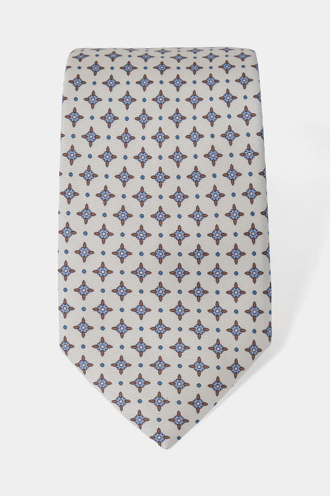 Cravate 100 % soie - Blanche à motifs sold by Danyberd product image thumbnail 2
