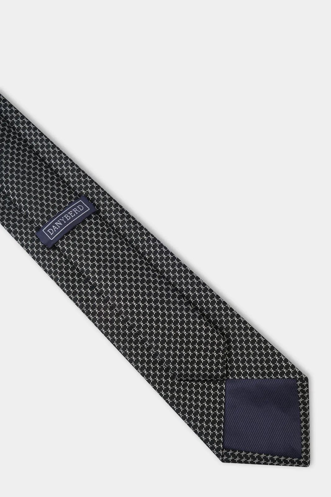 Cravate 100 % soie - Noir à motifs blanc sold by Danyberd product image thumbnail 3