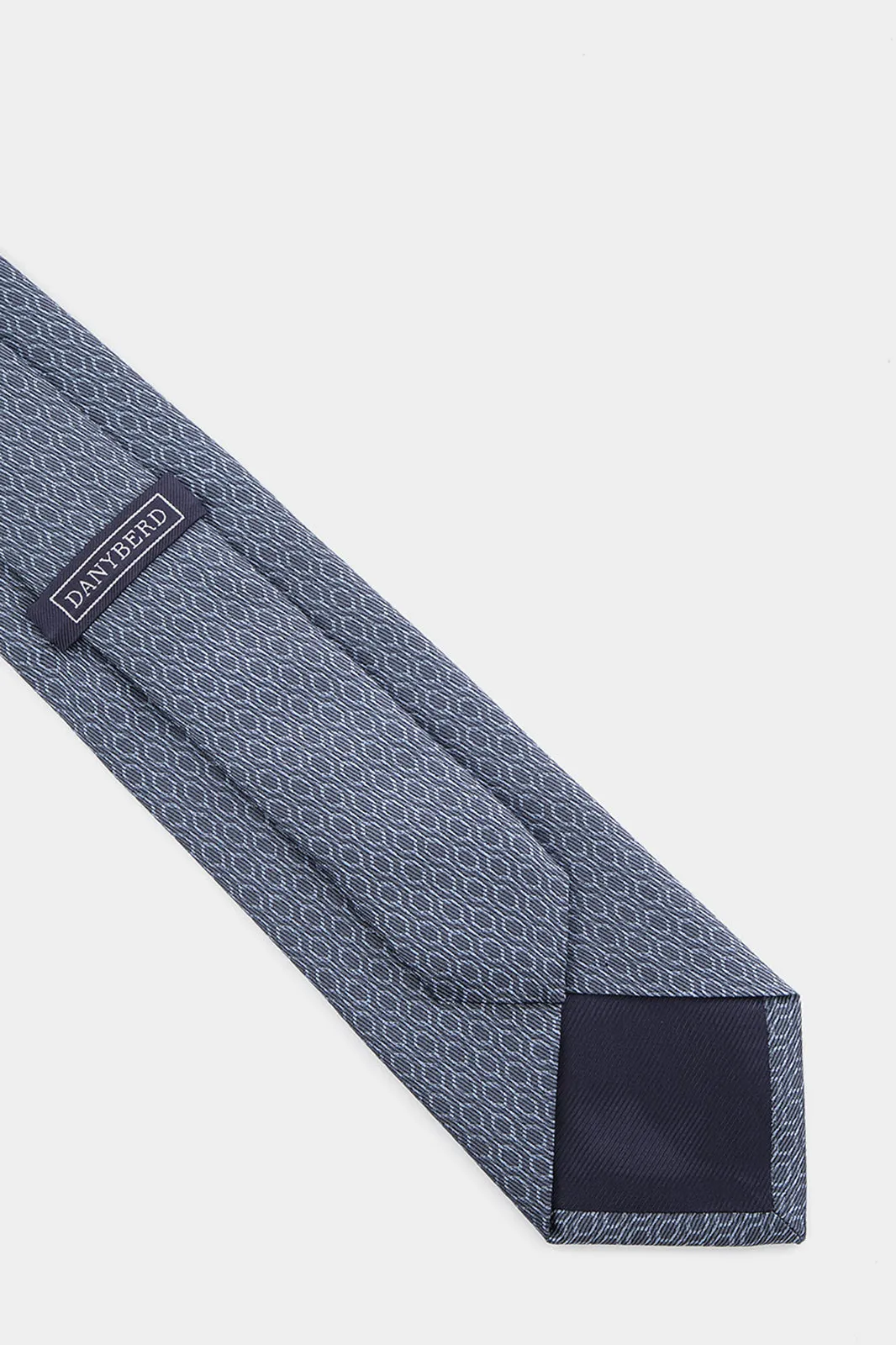 Cravate 100% soie - Bleu acier à motif géométrique sold by Danyberd product image thumbnail 2