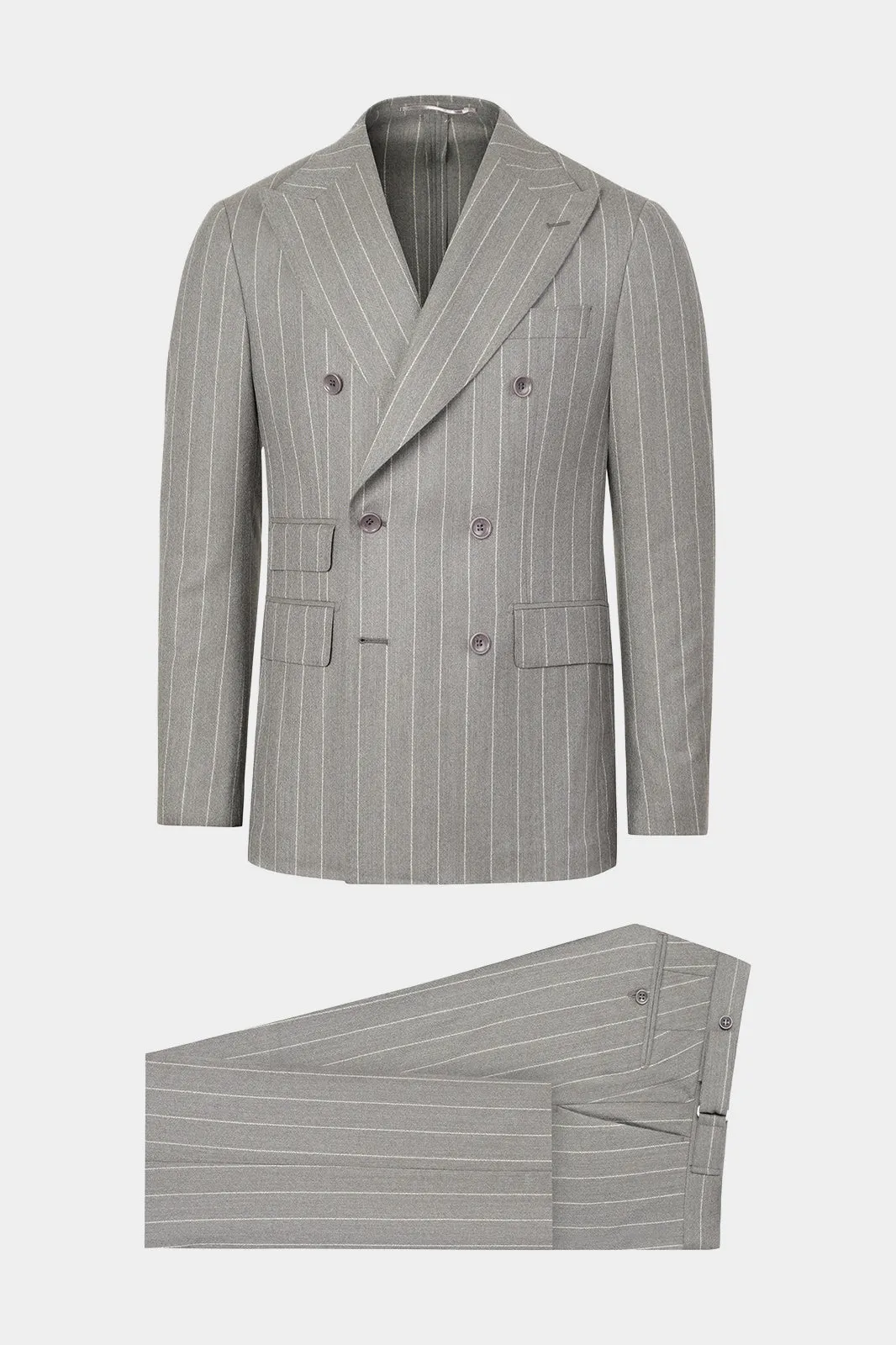Costume croisé et pantalon patte de serrage - Gris à rayures sold by Danyberd