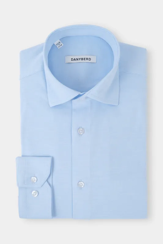 Chemise col français en jersey de coton - Bleu made by Danyberd