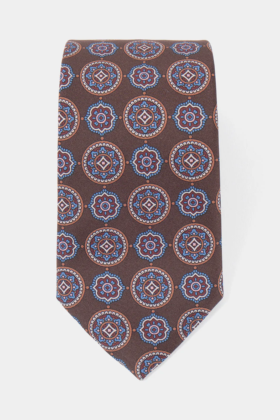 Cravate 100% soie - Marron à motifs fleurs sold by Danyberd product image thumbnail 2