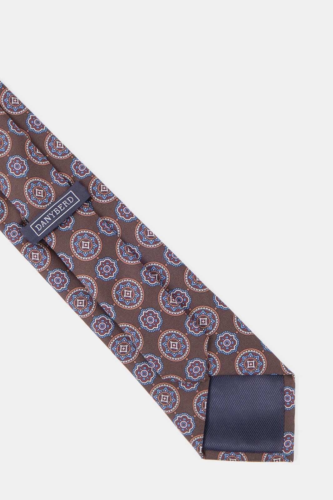 Cravate 100% soie - Marron à motifs fleurs sold by Danyberd product image thumbnail 3