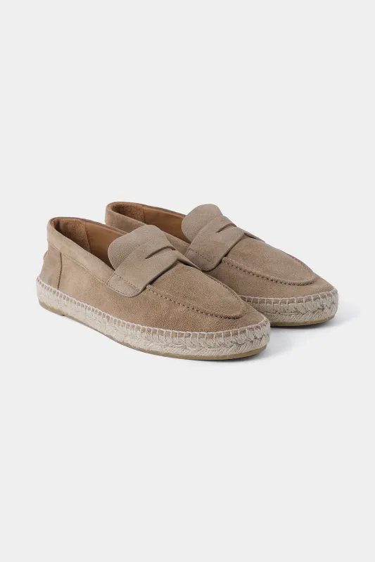 Espadrille en peau - Taupe made by Danyberd