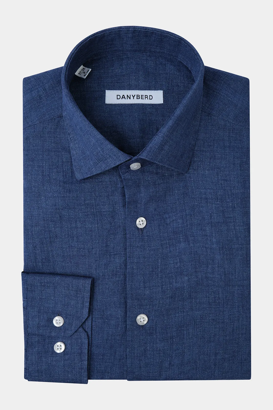 Chemise en lin col français - Bleu jeans sold by Danyberd