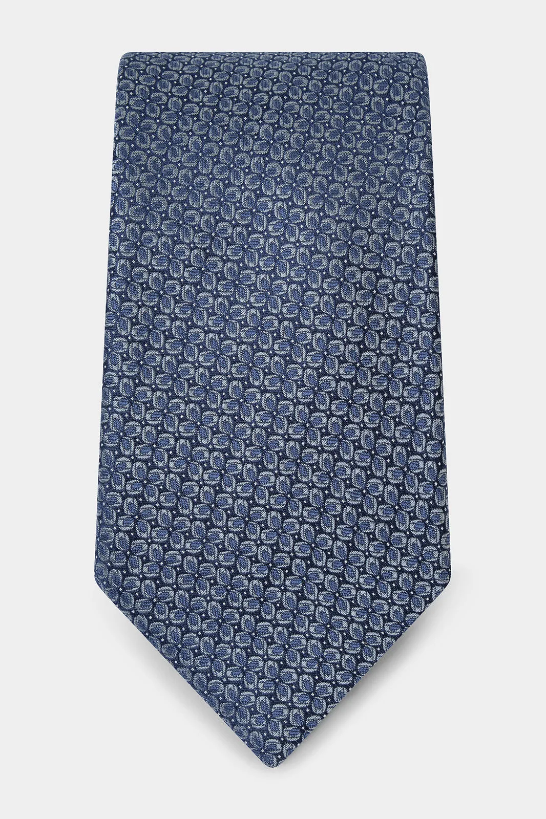 Cravate 100 % soie - Bleu marine à motifs floraux ton sur ton sold by Danyberd product image thumbnail 3