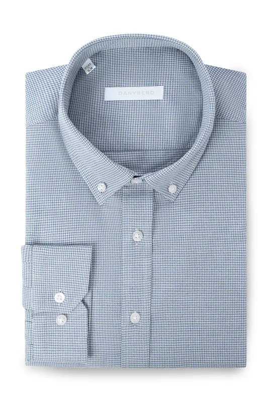 Chemise col boutonné - Micro pieds de poule made by Danyberd