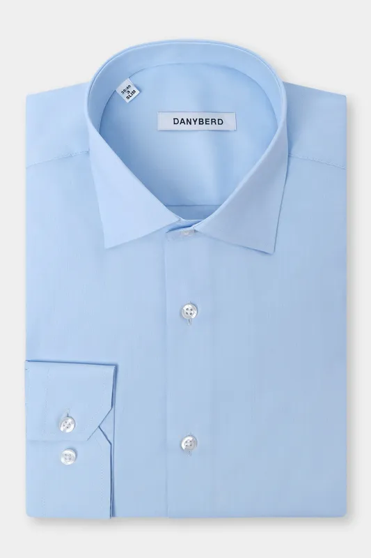 Chemise aspect fileté serré - Bleu ciel made by Danyberd