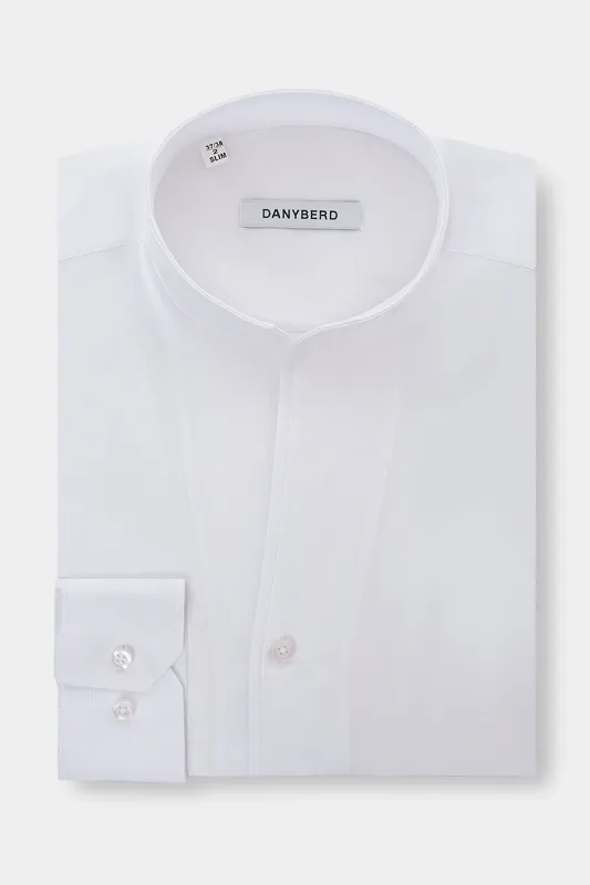 Chemise confort col indien - Blanche made by Danyberd