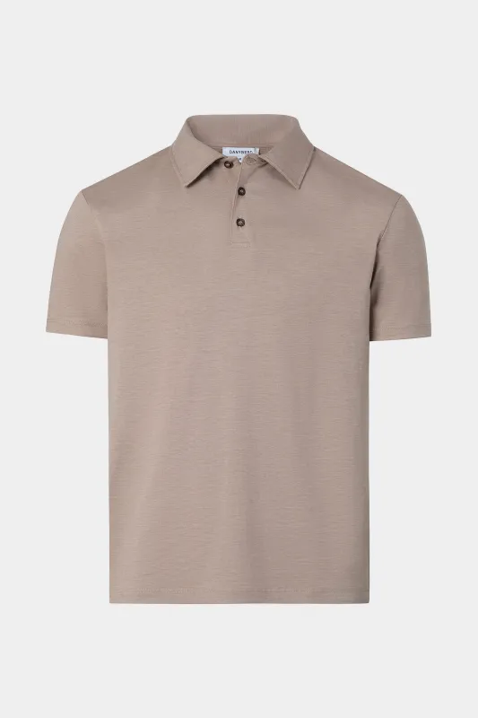 Polo en coton jersey - Taupe made by Danyberd