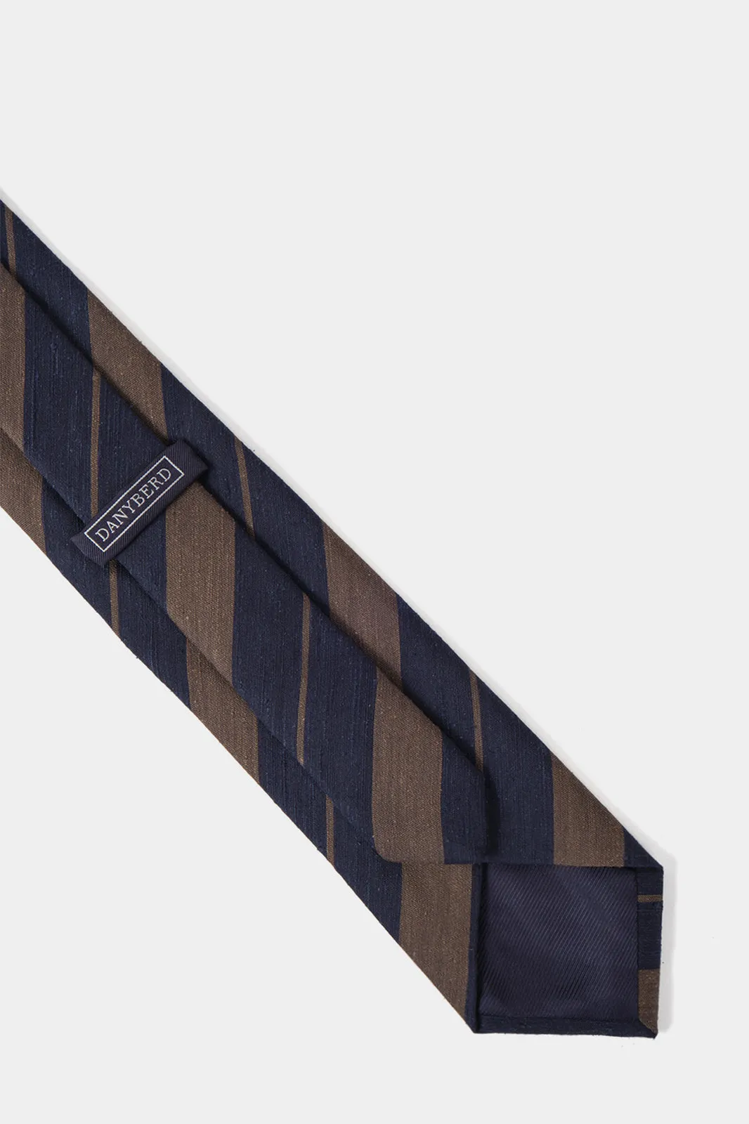 Cravate 100 % soie rayée - Marine et marron sold by Danyberd product image thumbnail 2