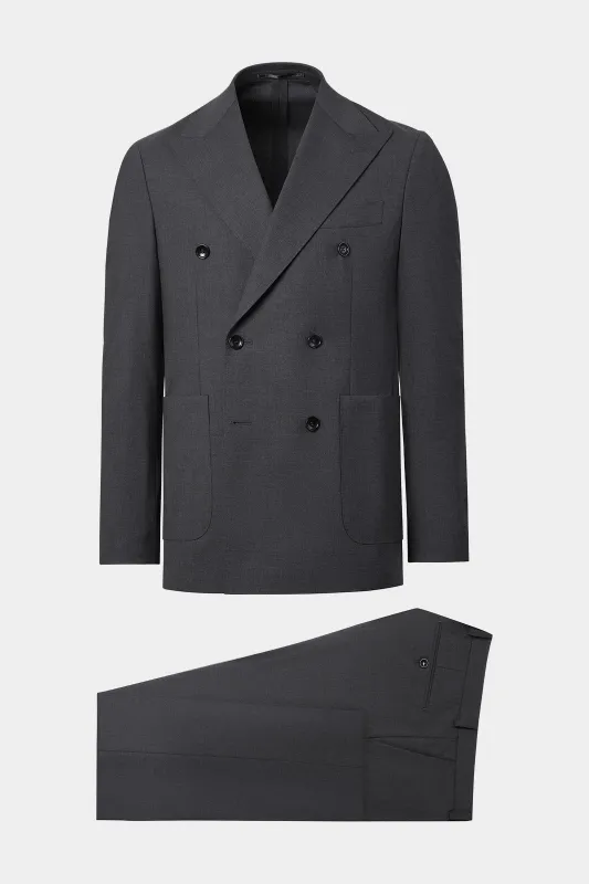 Costume croisé en laine stretch - Gris anthracite made by Danyberd