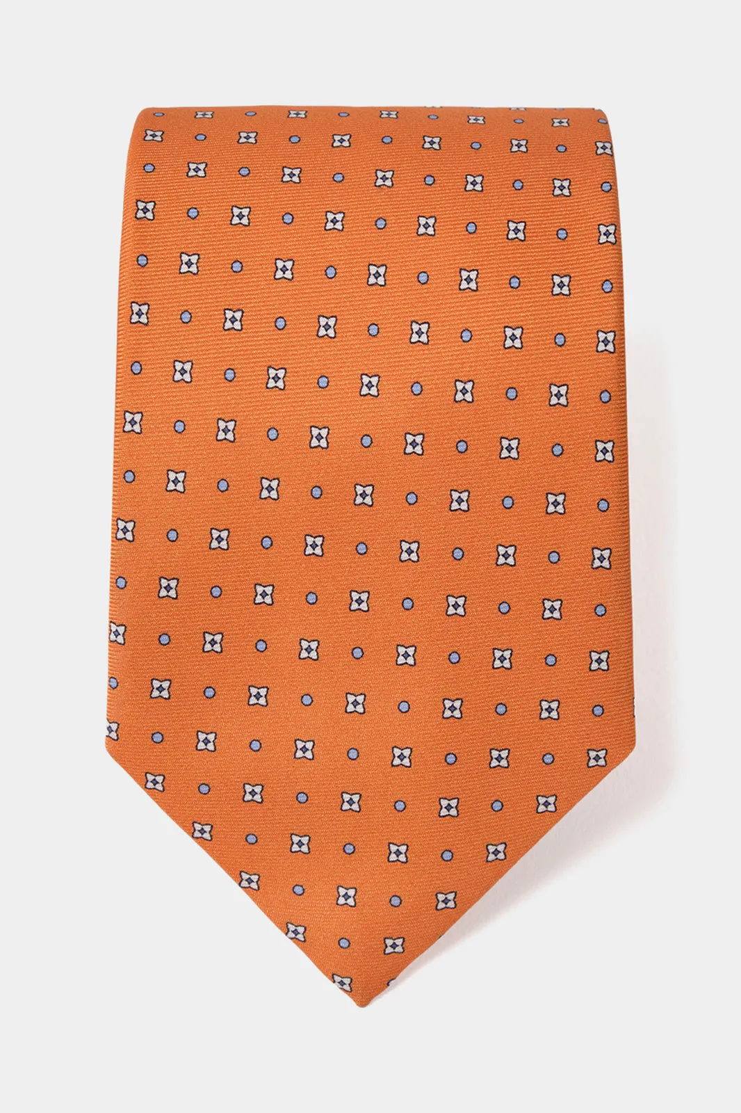 Cravate 100 % soie - Orange à motifs fleurs sold by Danyberd product image thumbnail 2