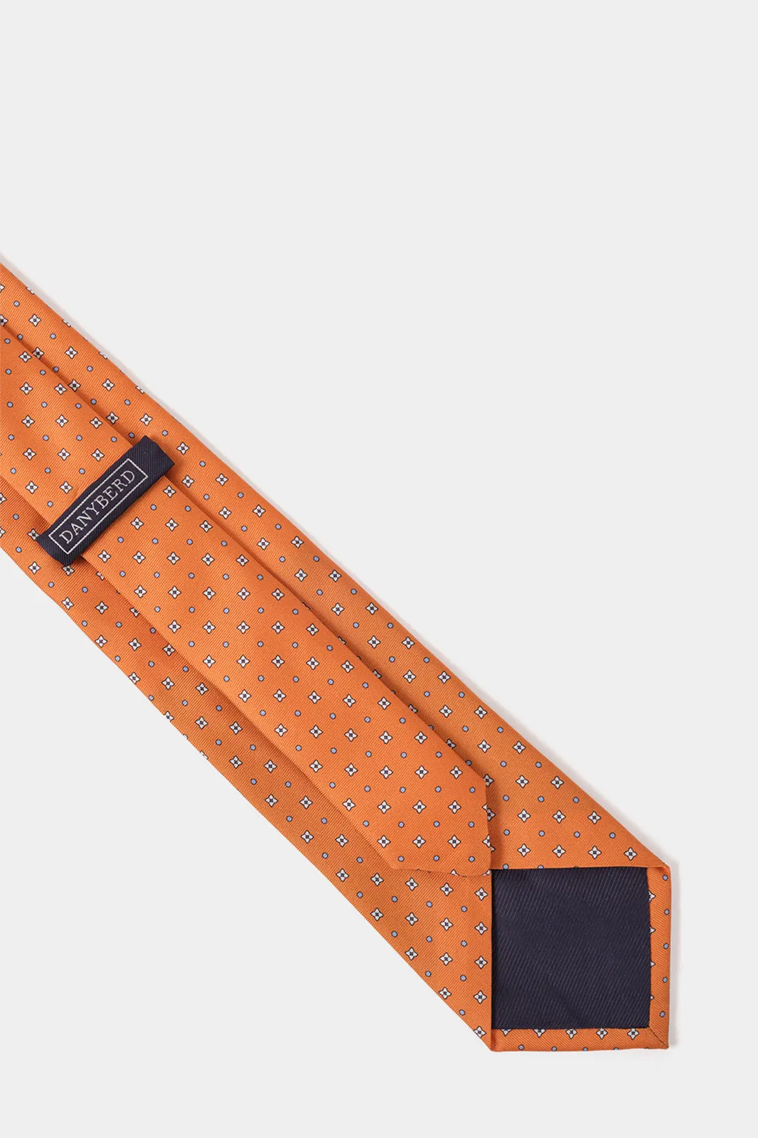 Cravate 100 % soie - Orange à motifs fleurs sold by Danyberd product image thumbnail 3