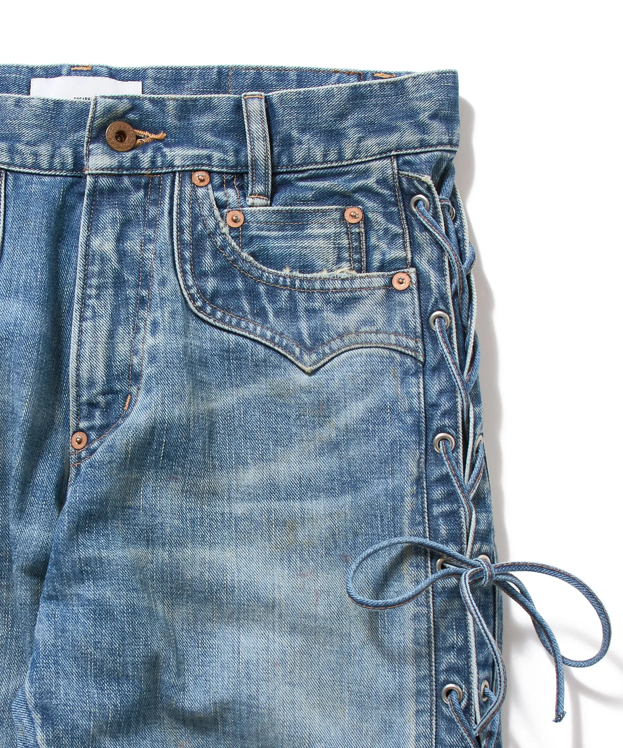 FADED BIKER DENIM PANTS sold by Sugarhill product image thumbnail 3