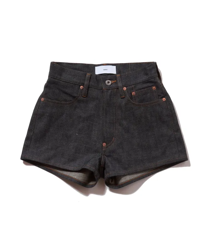 RIGID DENIM SHORT TROUSERS FOR FEMME made by Sugar Hill Tokyo
