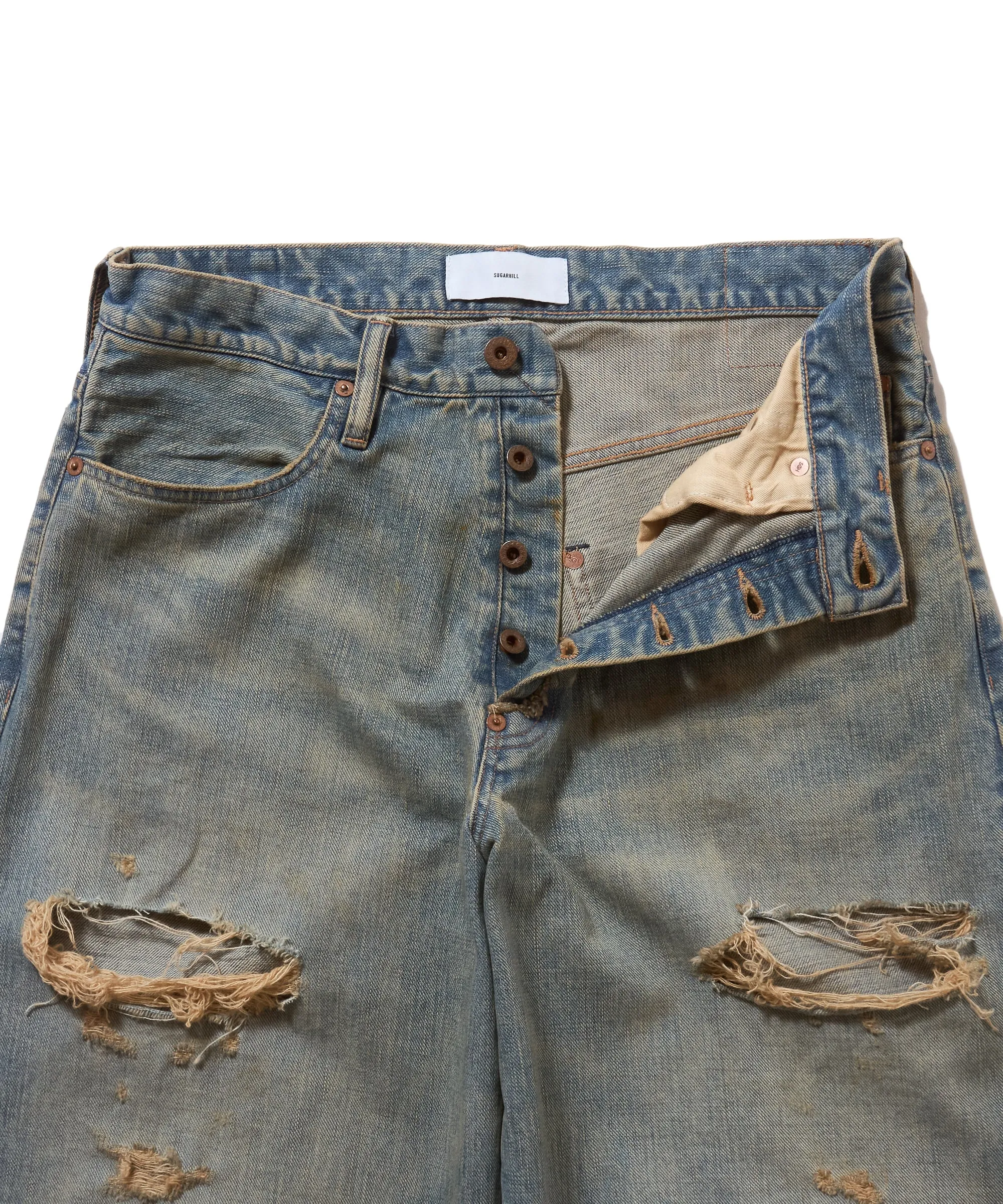 DAMAGED MODERN DENIM PANTS WIDE CUT sold by Sugarhill product image thumbnail 4