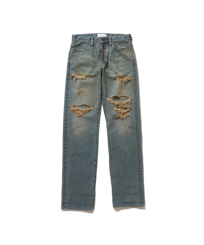 DAMAGED MODERN DENIM PANTS STRAIGHT CUT sold by Sugarhill